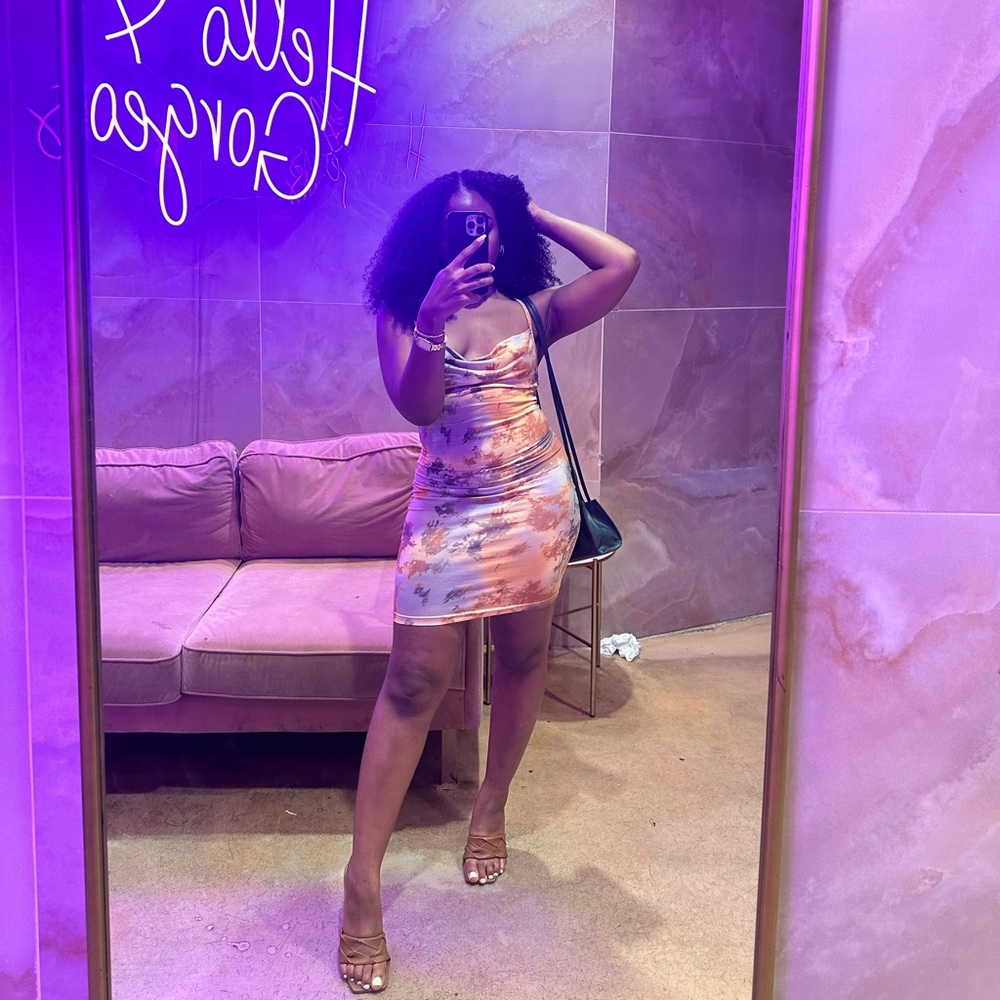 Multi colored sky mini dress